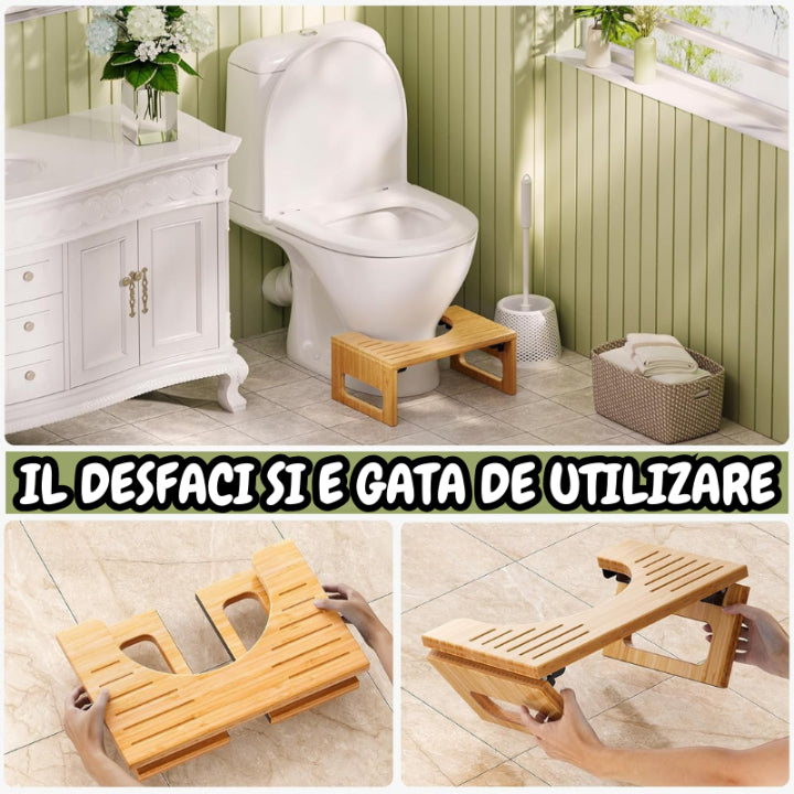 Scaunel Inaltator WC Jaskus, Bambus, Pliabil, Ergonomic