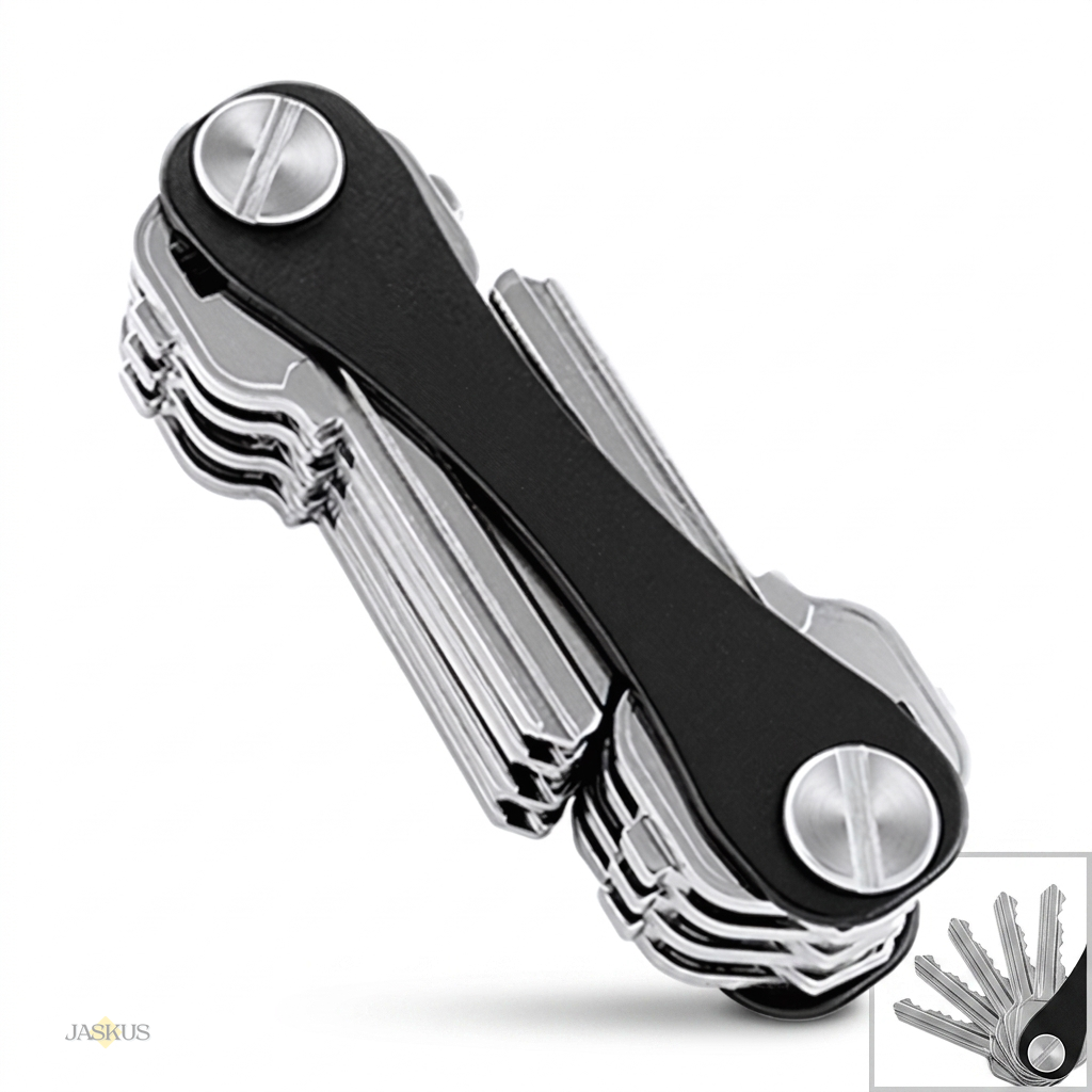 Organizator Chei Compact din Metal, Rezistent, Usor de Utilizat, Negru - detaliu 3