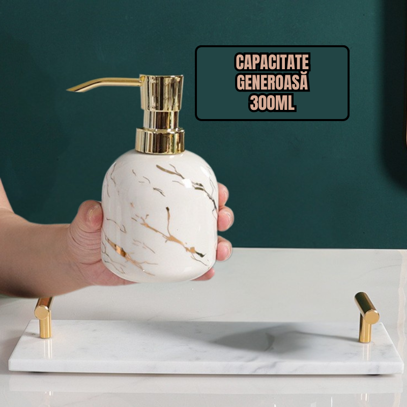 Dozator Sapun Jaskus, Ceramica, Accente Aurii