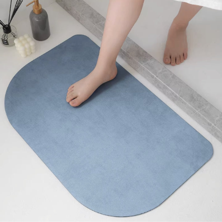 Covoras de Baie Semi-Oval Albastru