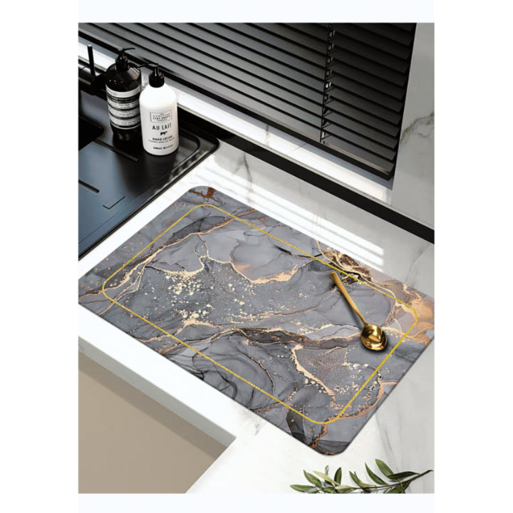 Covoras Absorbant Pentru Blatul De Bucatarie - Marmura Gri - 50x30