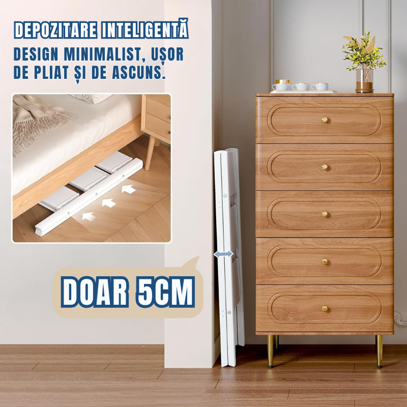 Scara 3 Trepte Jaskus, Pliabila, Otel, Alb