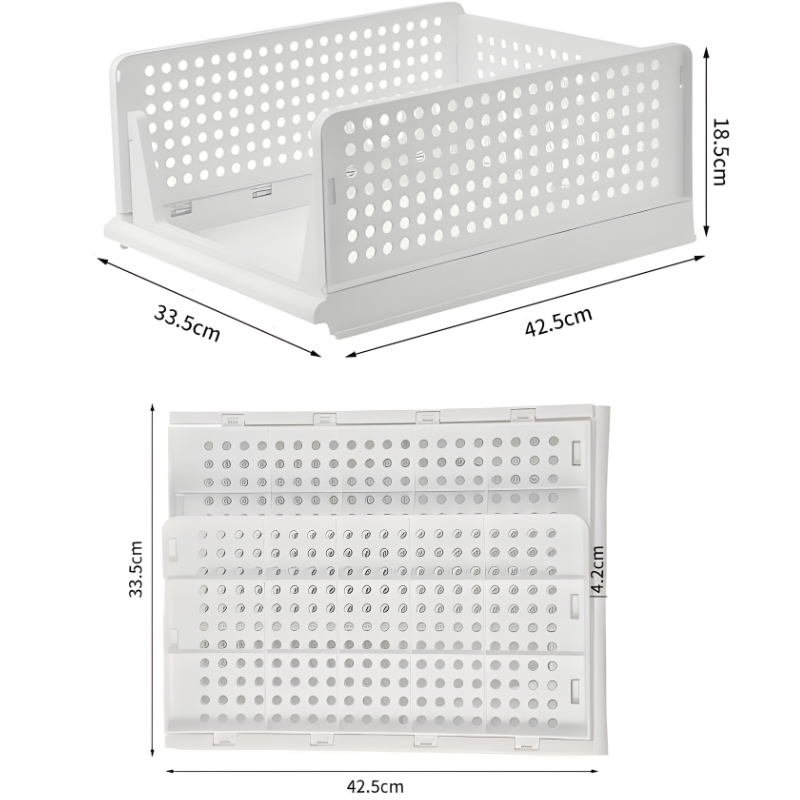 Cutii de Depozitare Jaskus, Set 4, Stivuibile, Sistem Glisare