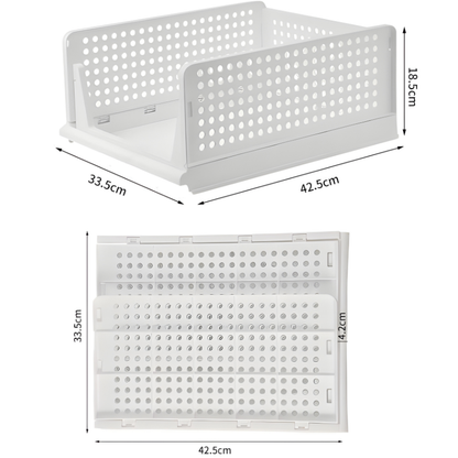 Cutii de Depozitare Jaskus, Set 4, Stivuibile, Sistem Glisare