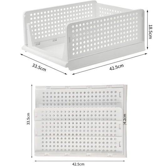 Cutii de Depozitare Jaskus, Set 4, Stivuibile, Sistem Glisare
