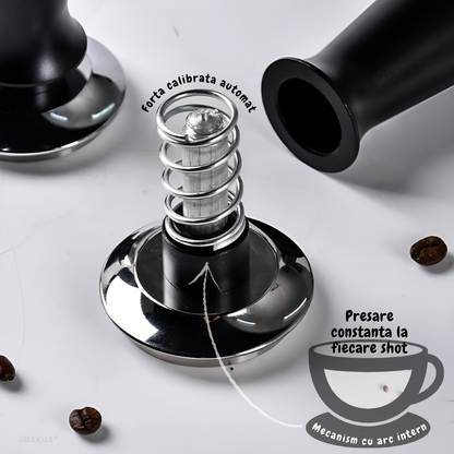 Tamper Cafea Jaskus, Inox, 51mm, Negru