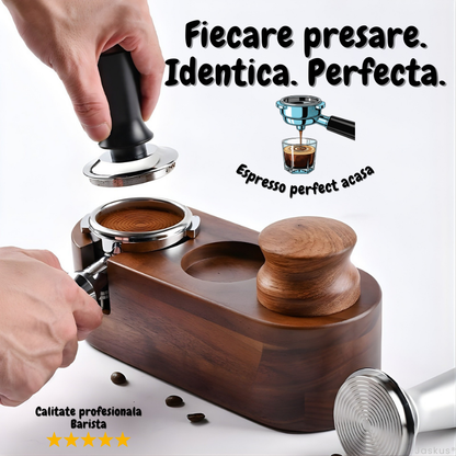 Tamper Cafea Jaskus, Inox, 51mm, Negru