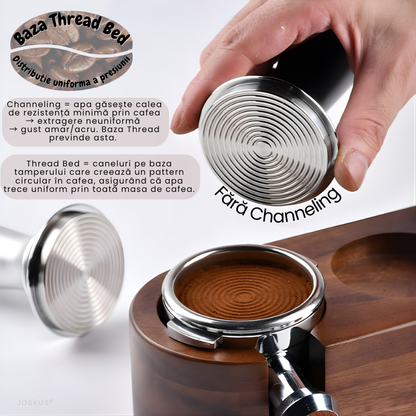 Tamper Cafea Jaskus, Inox, 51mm, Negru