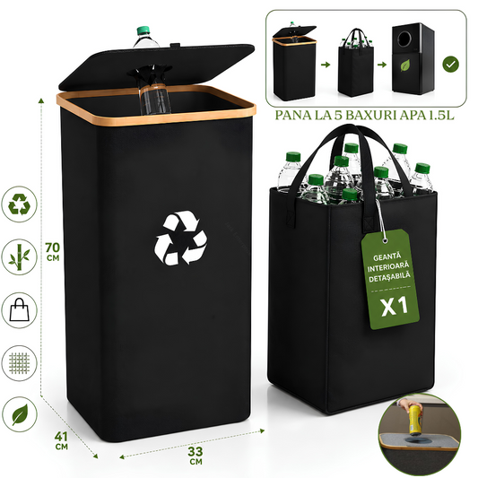 Sac Colector Reciclare Jaskus, 100L, Negru