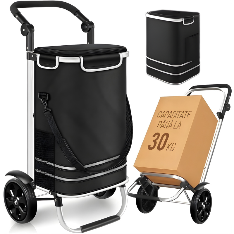 Carucior Compact Jaskus, Cadru Aluminiu, Scari (Trei roti)