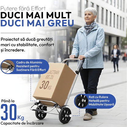 Carucior Compact Jaskus, Cadru Aluminiu, Scari (Trei roti)