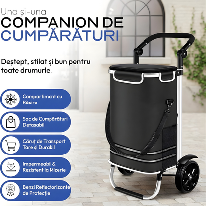Carucior Compact Jaskus, Cadru Aluminiu, Scari (Trei roti)