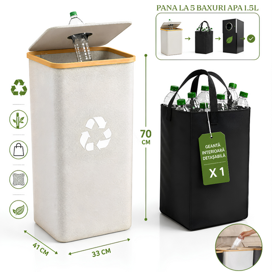 Sac Colector Reciclare Jaskus, 100L, Bej