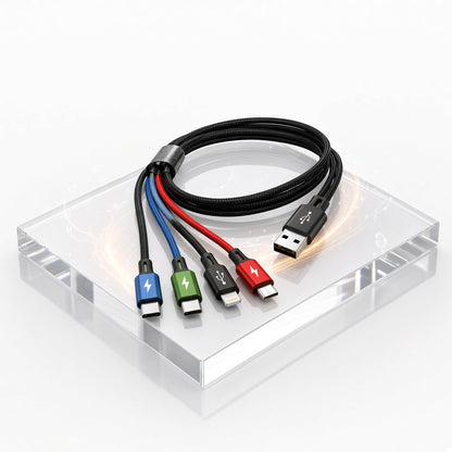 Cablu Universal Jaskus, 4-in-1, USB-C Lightning Micro-USB, 1.2m
