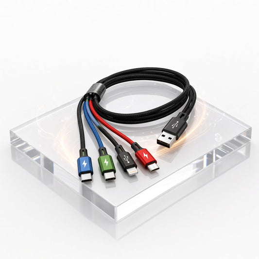 Cablu Universal Jaskus, 4-in-1, USB-C Lightning Micro-USB, 1.2m