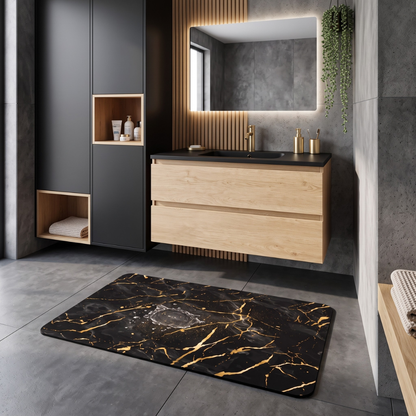Covoras de Baie Jaskus, Diatomit Ultra Absorbant, Marmura Neagra - detaliu 1