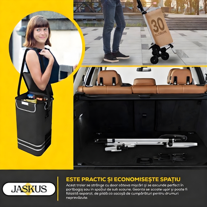 Carucior Compact Jaskus, Cadru Aluminiu, Scari (Trei roti)