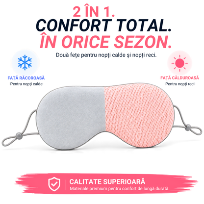 Masca de Dormit Jaskus, Reversibila, Calduroasa si Racoritoare, Albastru