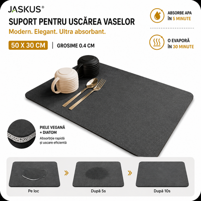 Suport pentru Uscarea Vaselor Jaskus, Diatomit, Ultra Absorbant