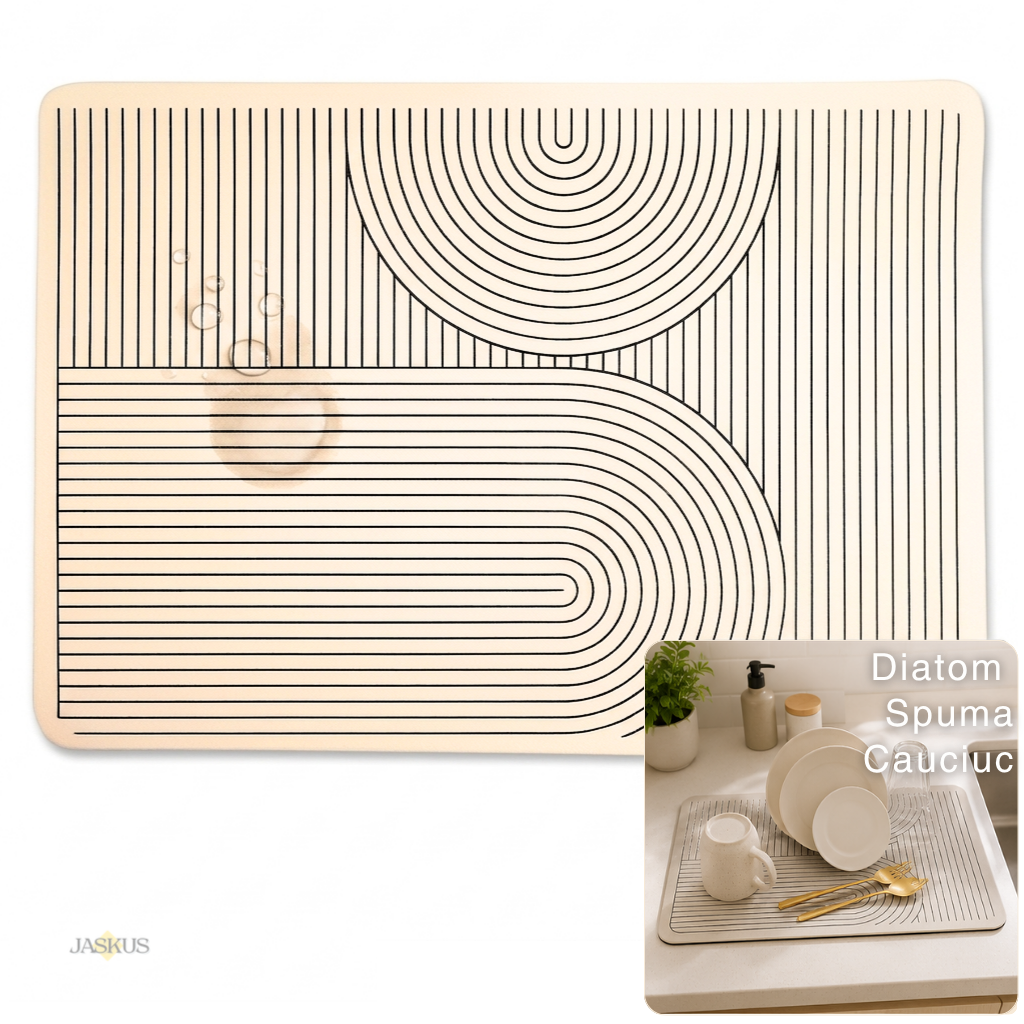 Suport pentru Uscarea Vaselor Jaskus, Diatomit, 50x30 cm, Bej Nordic