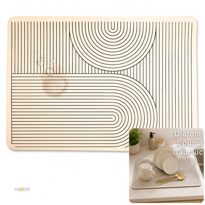 Suport pentru Uscarea Vaselor Jaskus, Diatomit, 50x30 cm, Bej Nordic