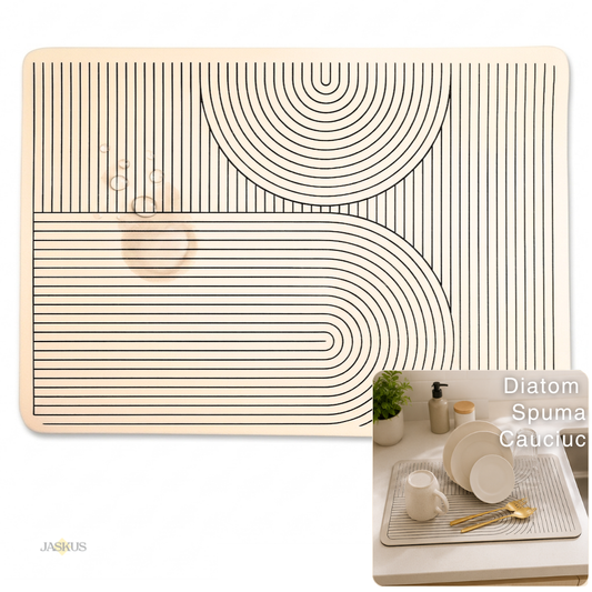 Suport pentru Uscarea Vaselor Jaskus, Diatomit, 50x30 cm, Bej Nordic