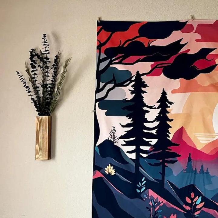 Set 4 Vaze Decorative din Lemn de Pin