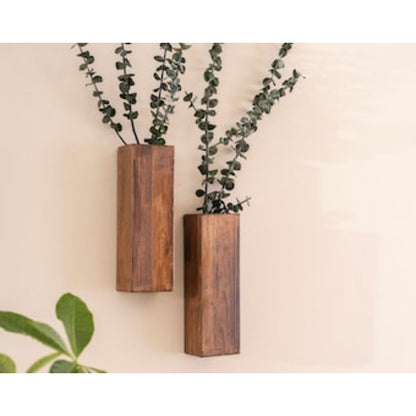 Set 4 Vaze Decorative din Lemn de Pin