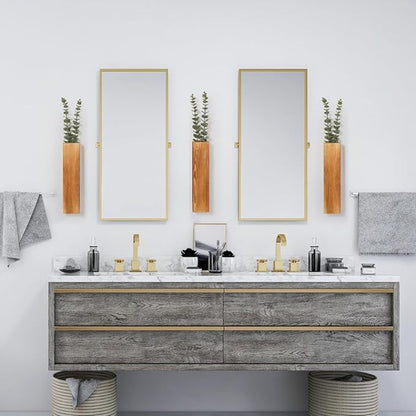 Set 4 Vaze Decorative din Lemn de Pin