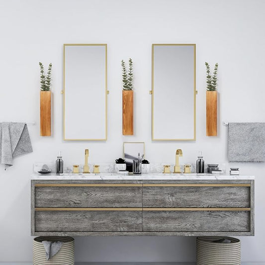 Set 4 Vaze Decorative din Lemn de Pin