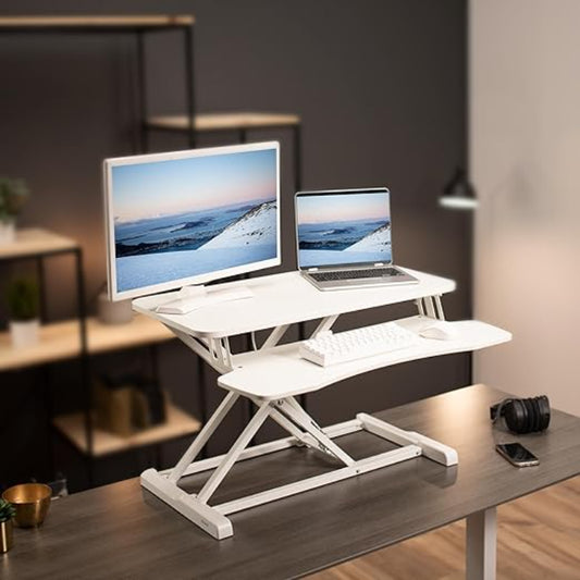 Suport Standing Desk Pneumatic 40x60 Alb
