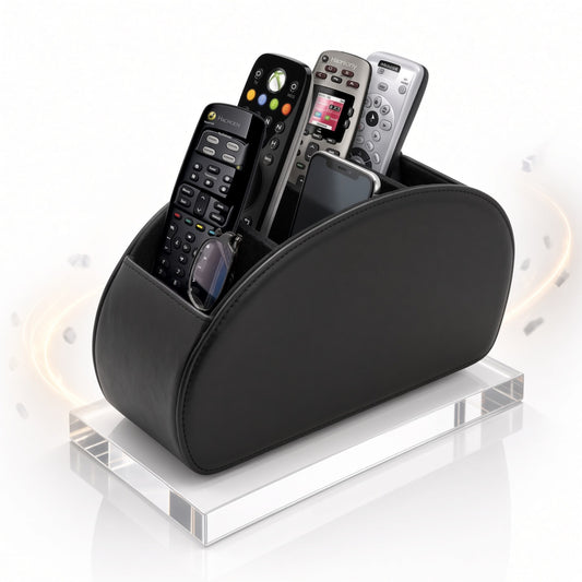 Organizator Telecomenzi Jaskus, Piele Ecologica, 21.5x11.5 cm, Negru