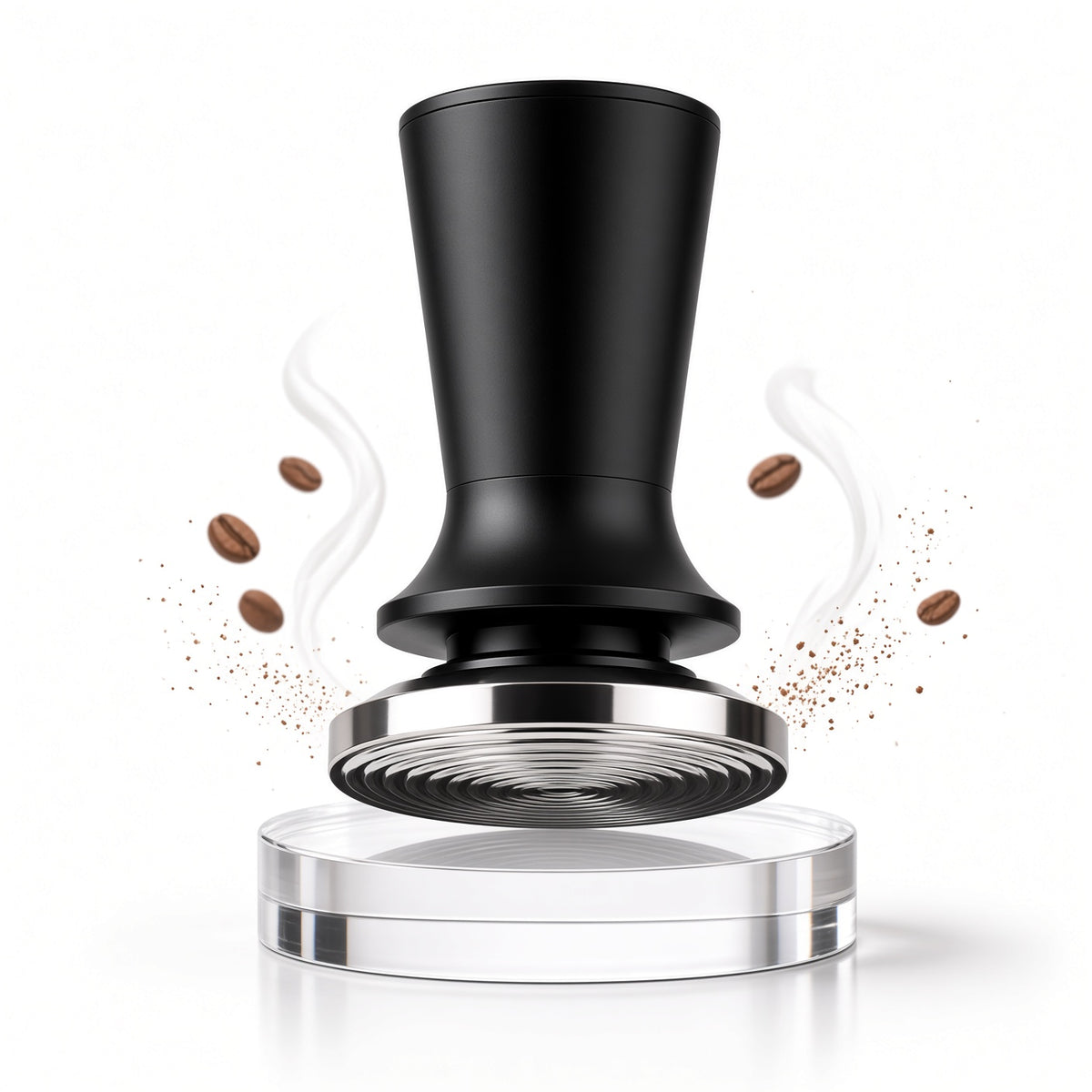 Tamper Cafea Jaskus, Inox, 51mm, Negru