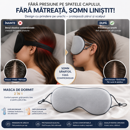 Masca de Dormit Jaskus, Reversibila, Calduroasa si Racoritoare, Albastru