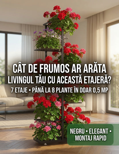 Etajera Plante Jaskus 7 Etaje, Negru