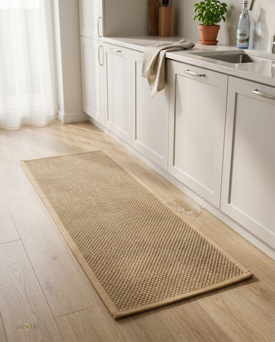 Covoras de Bucatarie Jaskus, Rezistent la Pete 44x120cm, Negru