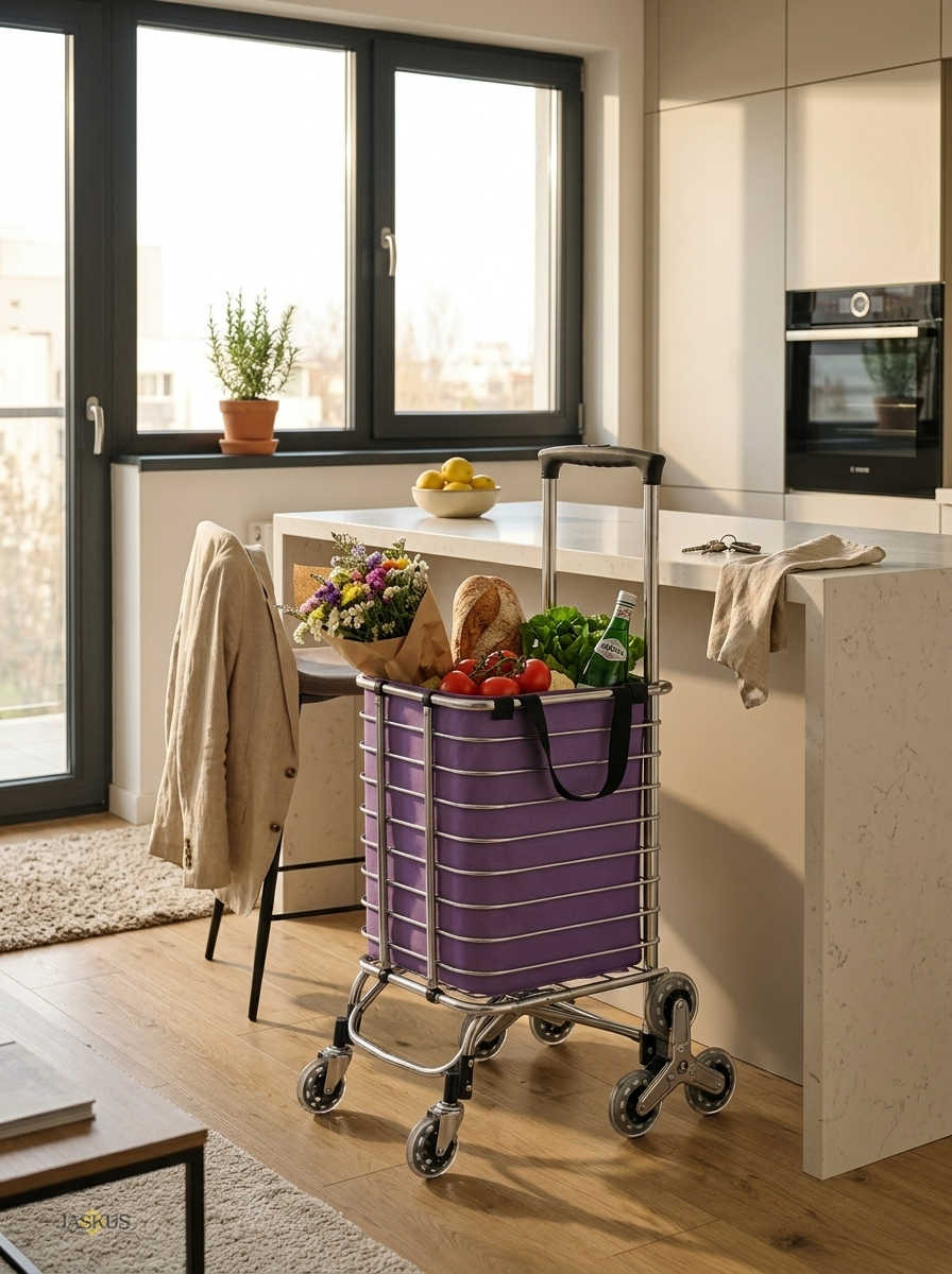 Carucior Pliabil pentru Scari Jaskus, 8 Roti, 34L