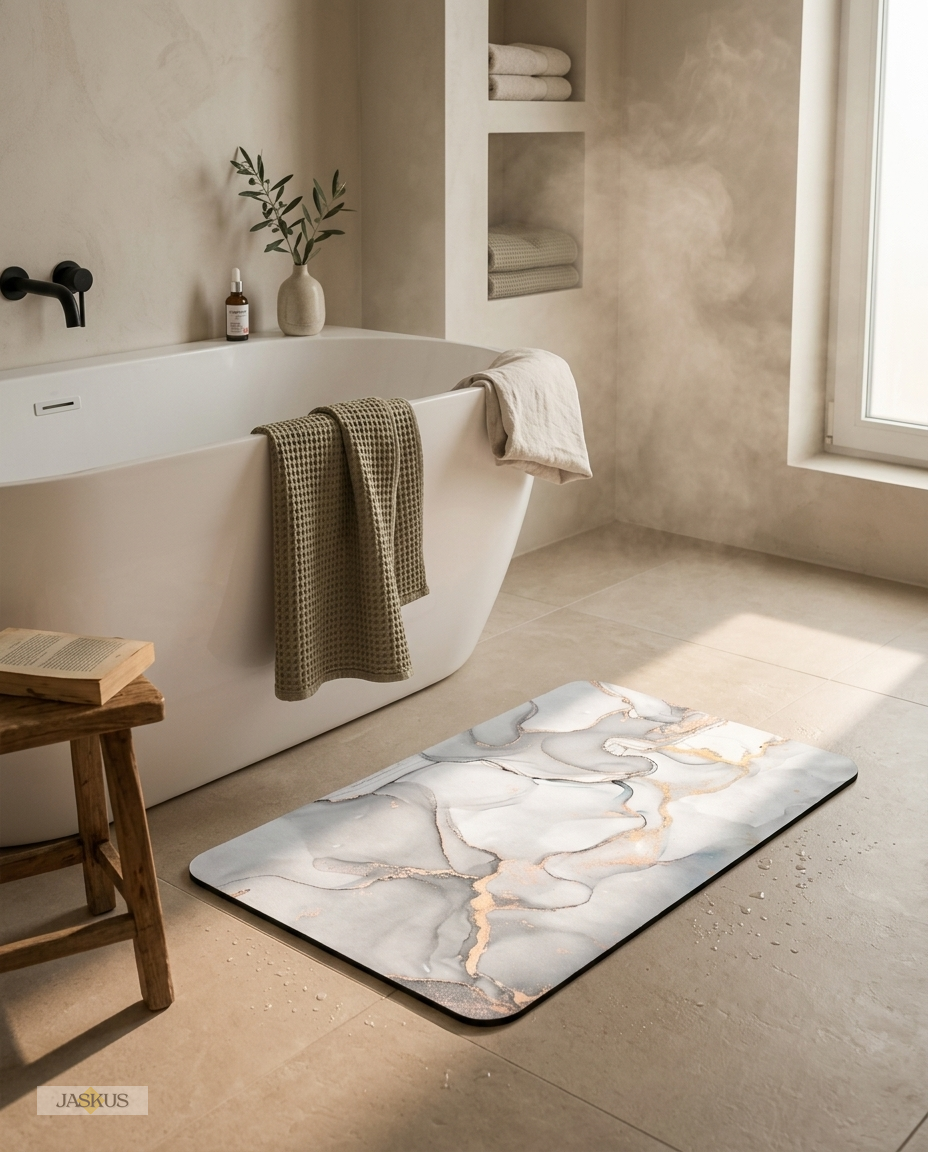 Covoras de Baie Jaskus, Diatomit Ultra Absorbant, Marmura Alba