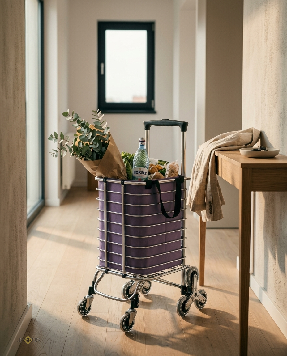 Carucior Pliabil pentru Scari Jaskus, 8 Roti, 34L