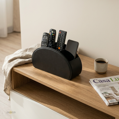 Organizator Telecomenzi Jaskus, Piele Ecologica, 21.5x11.5 cm, Negru